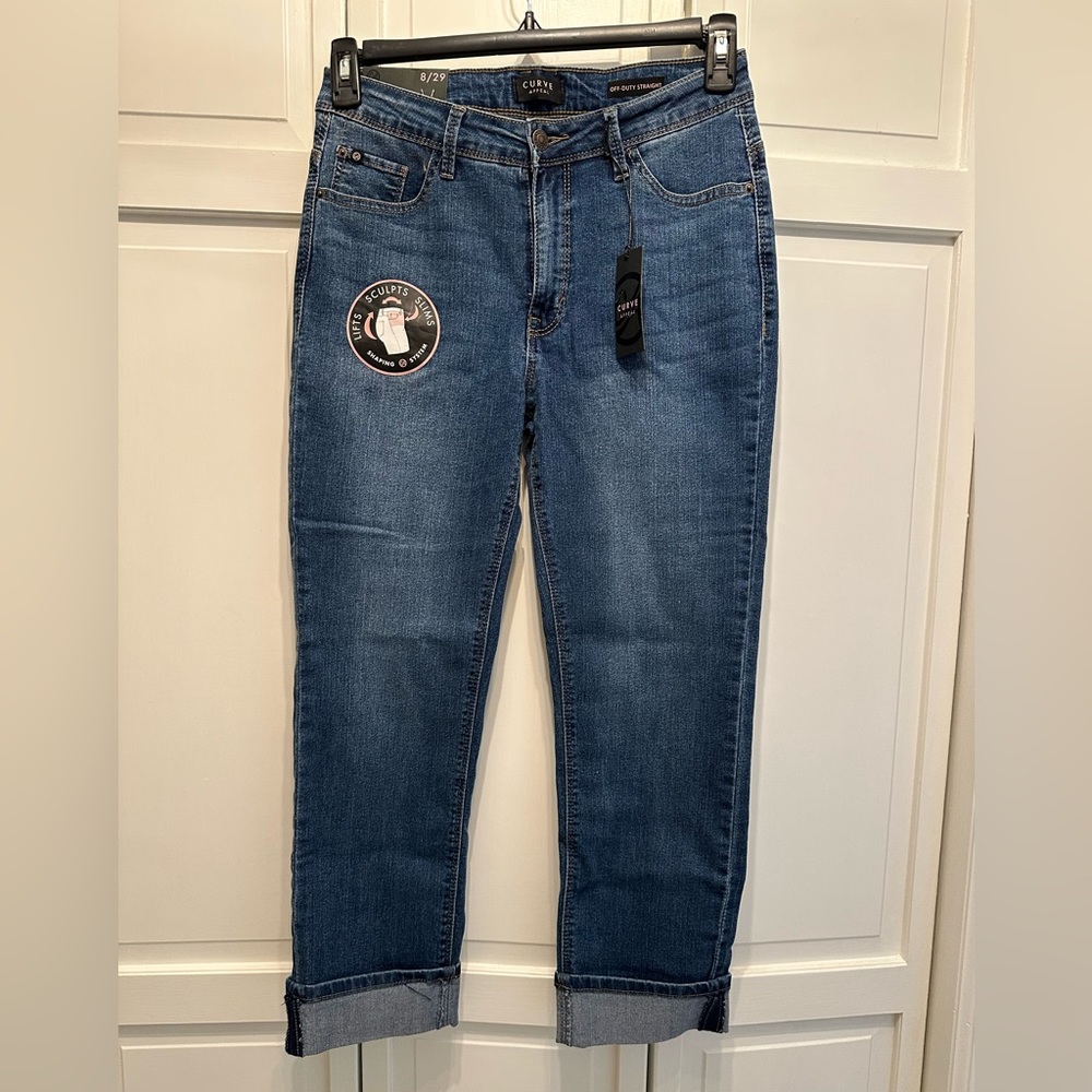 NWT Curve Appeal Midrise Straight Leg Jeans size 8 29 denim pants